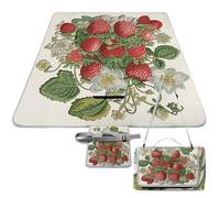 DWTJKMS Tapis de pique-nique en forme de fraise, pliable et imperméable avec sac fourre-tout, 147,3 x 147,3 cm, couverture de camping pour plage, parc, voyage