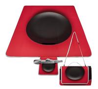 DWTJKMS Tapis de pique-nique rouge et noir, tapis de sable pliable et imperméable avec sac fourre-tout, grand tapis de pique-nique en plein air 147,3 x 147,3 cm, couverture de camping pour plage, parc