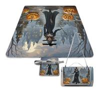 DWTJKMS Tapis de pique-nique sorcières, tapis de sable pliable et imperméable avec sac fourre-tout, grand tapis de pique-nique en plein air, 147,3 x 147,3 cm, couverture de camping pour plage, parc