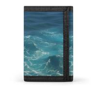 DWTJKMS The Blue Sea Portefeuille minimaliste à trois volets pour homme Design moderne et tendance Pour cartes et espèces