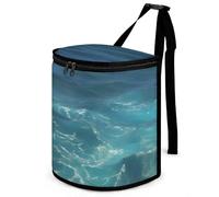 DWTJKMS The Blue Sea Poubelle de voiture avec couvercle, grande capacité à suspendre, étanche, étanche, accessoire d'intérieur indispensable pour les voitures