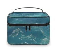 DWTJKMS The Blue Sea Trousse de maquillage de grande capacité portable avec poignée et séparateur