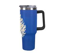 DWTJKMS The White Tree Gobelet en acier inoxydable étanche de grande capacité avec poignée et paille - Tasse isotherme à double paroi sous vide - Réutilisable - Garde les boissons froides ou chaudes