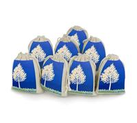 DWTJKMS The White Tree Lot de 8 petites pochettes cadeaux portables avec cordon de serrage réutilisables en coton et lin pour mariage, voyage, bureau, entraînement (unisexe)