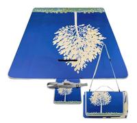 DWTJKMS The White Tree Tapis de pique-nique pliable et imperméable avec sac fourre-tout Grand tapis de pique-nique d'extérieur 147,3 x 147,3 cm Couverture de camping pour la plage, le parc, les