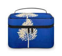 DWTJKMS The White Tree Trousse de maquillage de voyage pour femme avec poignée et séparateur
