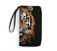DWTJKMS Tiger Head Artwork Long portefeuille fin en cuir synthétique pour homme femme portefeuille minimaliste avec emplacements pour cartes, blanc, 19,7 x 10,5 cm, blanc, 19.7x10.5cm