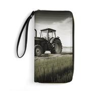 DWTJKMS Tracteur Agriculture Tranquil Portefeuille long mince en cuir PU pour homme femme portefeuille minimaliste avec emplacements pour cartes, blanc, 19,7 x 10,5 cm, blanc, 19.7x10.5cm