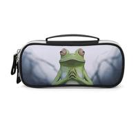DWTJKMS Trousse de maquillage amusante en cuir de grenouille de yoga, petite trousse de toilette, pinceaux, crayons et accessoires de maquillage de voyage