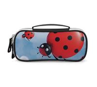 DWTJKMS Trousse de maquillage en cuir avec coccinelle et nuage - Petit organisateur de maquillage étanche - Pinceaux, crayons et accessoires de maquillage de voyage