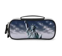 DWTJKMS Trousse de maquillage en cuir avec motif statue de la Liberté, petite trousse de toilette, pinceaux, crayons et accessoires de maquillage de voyage