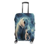 DWTJKMS Two Polar Bear Housse de bagage simple et généreuse pour valise de 48,3 à 81,3 cm, lavable et résistante aux rayures, Style :, M, Housse de valise