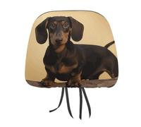 DWTJKMS Une jolie housse d'appui-tête de voiture motif teckel, réglable, réutilisable, accessoire d'intérieur de voiture, housse de protection pour appuie-tête de voiture vintage, pour la plupart des
