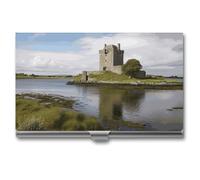 DWTJKMS View of The Dunguaire Castle Porte-cartes de visite en alliage d'aluminium pour homme et femme - Cadeau unique, Argenté.