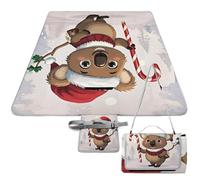 DWTJKMS Wombats Tapis de pique-nique intéressant, pliable et imperméable avec sac fourre-tout, grand tapis de pique-nique en plein air 147,3 x 147,3 cm, couverture de camping pour la plage, le parc