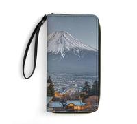 DWTJKMS Yokohama Moon Long portefeuille fin en cuir synthétique pour homme femme portefeuille minimaliste avec fentes pour cartes, blanc, 19,7 x 10,5 cm, blanc, 19.7x10.5cm