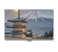 DWTJKMS Yokohama Moon Porte-cartes de visite en alliage d'aluminium pour homme et femme - Cadeau unique, Argenté.