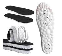 DWTWLE Semelles 4D en mousse à mémoire de forme pour homme et femme - Super douces - Anti-fatigue - Absorption des chocs - Soulage les douleurs au pied - Noir - Homme : 7 à 11 US