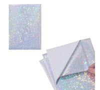 DWUENT Lot de 10 feuilles de papier autocollant holographique en vinyle holographique - Format A4 (29 cm x 21 cm) - Film de plastification autocollant pour loisirs créatifs et décoration (3, 12)