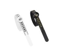 DWUENT Lot de 2 baguiers blancs et noirs avec guide des tailles 1 à 17 - Outil de mesure de bague en plastique et kit de taille certifié par les bijoutiers pour bagues lâches, 115 x 5 mm (homme/femme)