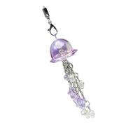 Dwuww 1 breloque de téléphone en forme de méduse violette - Accessoire esthétique pour téléphone portable - Avec étoile et cœur - Pour sac, porte-clés, appareil photo, pendentifs, décoration, pratique