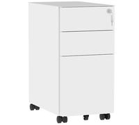 DWVO Armoire de dossiers en métal, Armoire de dossiers Mobile pour Le Bureau à Domicile, sous Le Bureau Dossier Bureau tiroirs verrouillables pour Lettre/juridique / A4, entièrement assemblé, Blanc