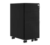 DWVO Armoire de Rangement à 3 tiroirs verrouillables avec clés - Compacte et Portable - en métal - pour Format A4/Lettre/légal - 30 x 45 x 61 cm - Noir