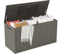 DWVO Boîte de rangement d'extérieur pour jardin, 300 L, 115 x 46,8 x 58 cm, étanche, verrouillable en toute sécurité, poignées de transport latérales, résistante aux intempéries, boîte de terrasse en