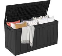 DWVO Boîte de rangement d'extérieur pour jardin, 300 L, 115 x 46,8 x 58 cm, étanche, verrouillable en toute sécurité, poignées de transport latérales, résistante aux intempéries, boîte de terrasse en