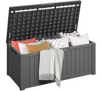 DWVO Boîte de rangement d'extérieur pour jardin, 450 L, 142,1 x 67,6 x 60 cm, étanche, verrouillable en toute sécurité, poignées de transport latérales, résistante aux intempéries, boîte de terrasse