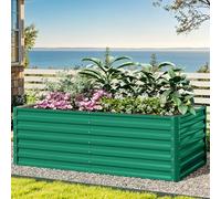 DWVO Jardinière surélevée en métal 180 x 90 x 60 cm, avec Gants, en Acier, Inoxydable et résistante aux intempéries, Plate-Bande galvanisée Stable avec Caoutchouc de sécurité, pour légumes, Fleurs