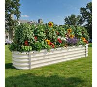 DWVO Jardinière surélevée en métal pour extérieur, 240x61x43 cm Kit de jardinière surélevée en acier renforcé en zinc-aluminium-magnésium en acier inoxydable pour jardin avec joint de sécurité pour