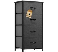 DWVO Tour de rangement avec 4 tiroirs, commode en tissu, unité de rangement pour chambre à coucher, salon, placards, cadre en acier robuste, bacs en tissu faciles à tirer et dessus en bois