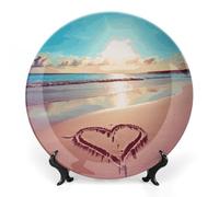 DWVSFJM Assiette décorative en porcelaine anglaise avec présentoir - Assiette décorative en céramique - Assiette ronde en porcelaine - Artisanat pour décoration murale - 17,8 cm