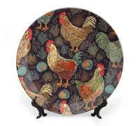 DWVSFJM Assiette décorative en porcelaine anglaise avec support de présentation - Assiette décorative ronde en porcelaine - 25,4 cm