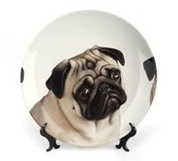 DWVSFJM Assiette décorative en porcelaine anglaise avec support de présentation - Assiette décorative ronde en porcelaine - 25,4 cm