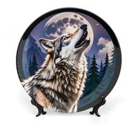 DWVSFJM Assiette décorative en porcelaine anglaise avec support de présentation - Assiette décorative ronde en porcelaine - 17,8 cm