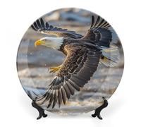 DWVSFJM Assiette décorative en porcelaine anglaise avec support de présentation - Assiette décorative ronde en porcelaine - 25,4 cm