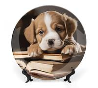 DWVSFJM Assiette décorative en porcelaine anglaise avec support de présentation - Assiette décorative ronde en porcelaine - 20,3 cm - Artisanat - Décoration murale