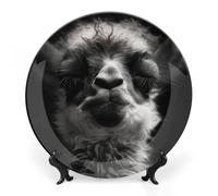 DWVSFJM Assiette décorative en porcelaine anglaise avec support de présentation - Assiette ronde en porcelaine - 20,3 cm - Motif A Little Camel