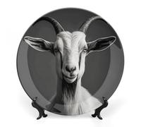 DWVSFJM Assiette décorative en porcelaine anglaise noire et blanche avec support de présentation - Assiette décorative en porcelaine ronde - 25,4 cm