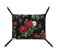 DWVSFJM Beau cadeau rose hamac hamac pour animal domestique hamac doux à suspendre avec sangles réglables et crochets en métal Motif tapis chaud à suspendre pour chats petits chiens lapins