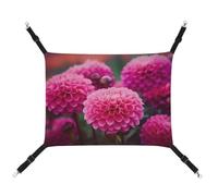 DWVSFJM Beau hamac à fleurs roses pour chat - Lit doux à suspendre avec sangles réglables et crochets en métal - Tapis chaud à suspendre pour chats, petits chiens, lapins