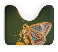 DWVSFJM Beau tapis de toilette en forme de U avec ailes de papillon de nuit, 40,6 x 50,8 cm, absorbant l'eau, séchage rapide, antidérapant, facile à nettoyer, pour baignoire, évier