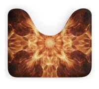 DWVSFJM Beau tapis de toilette en forme de U avec motif flamme, 40,6 x 50,8 cm, absorbant l'eau, séchage rapide, tapis de sol antidérapant facile à nettoyer pour baignoire, évier