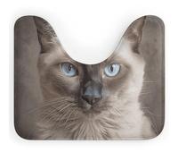DWVSFJM Beau tapis de toilette en forme de U en forme de chat siamois, 40,6 x 50,8 cm, absorbant l'eau, séchage rapide, antidérapant, facile à nettoyer, pour baignoire, évier