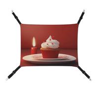 DWVSFJM Cake and Candles Hamac pour chat et animal domestique - Lit doux à suspendre avec sangles réglables et crochets en métal - Tapis chaud à suspendre pour chats, petits chiens, lapins