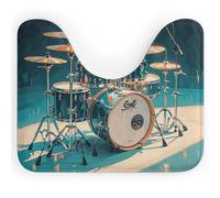 DWVSFJM Cool Drums Ensemble de tapis de toilette en forme de U 40,6 x 50,8 cm, absorbant l'eau, séchage rapide, tapis de sol antidérapant et facile à nettoyer pour baignoire, évier