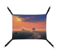 DWVSFJM Country Mist Hamac pour chat et animal domestique, lit doux à suspendre avec sangles réglables et crochets en métal, tapis chaud à suspendre pour chats, petits chiens, lapins