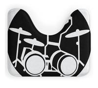 DWVSFJM Drummer Tapis de toilette en forme de U 40,6 x 50,8 cm, absorbant l'eau, séchage rapide, antidérapant, facile à nettoyer, pour baignoire, évier